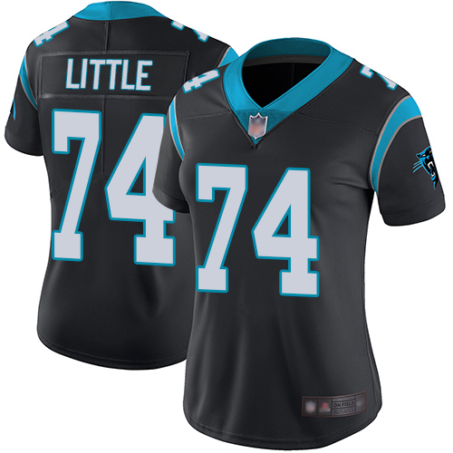 Carolina Panthers Limited Black Women Greg Little Home Jersey NFL Football #74 Vapor Untouchable->women nfl jersey->Women Jersey